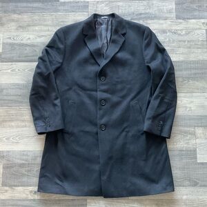 NWOT Kenneth Cole Reaction Raburn Wool-Blend Slim-Fit Over Coat Men’s 46R Black